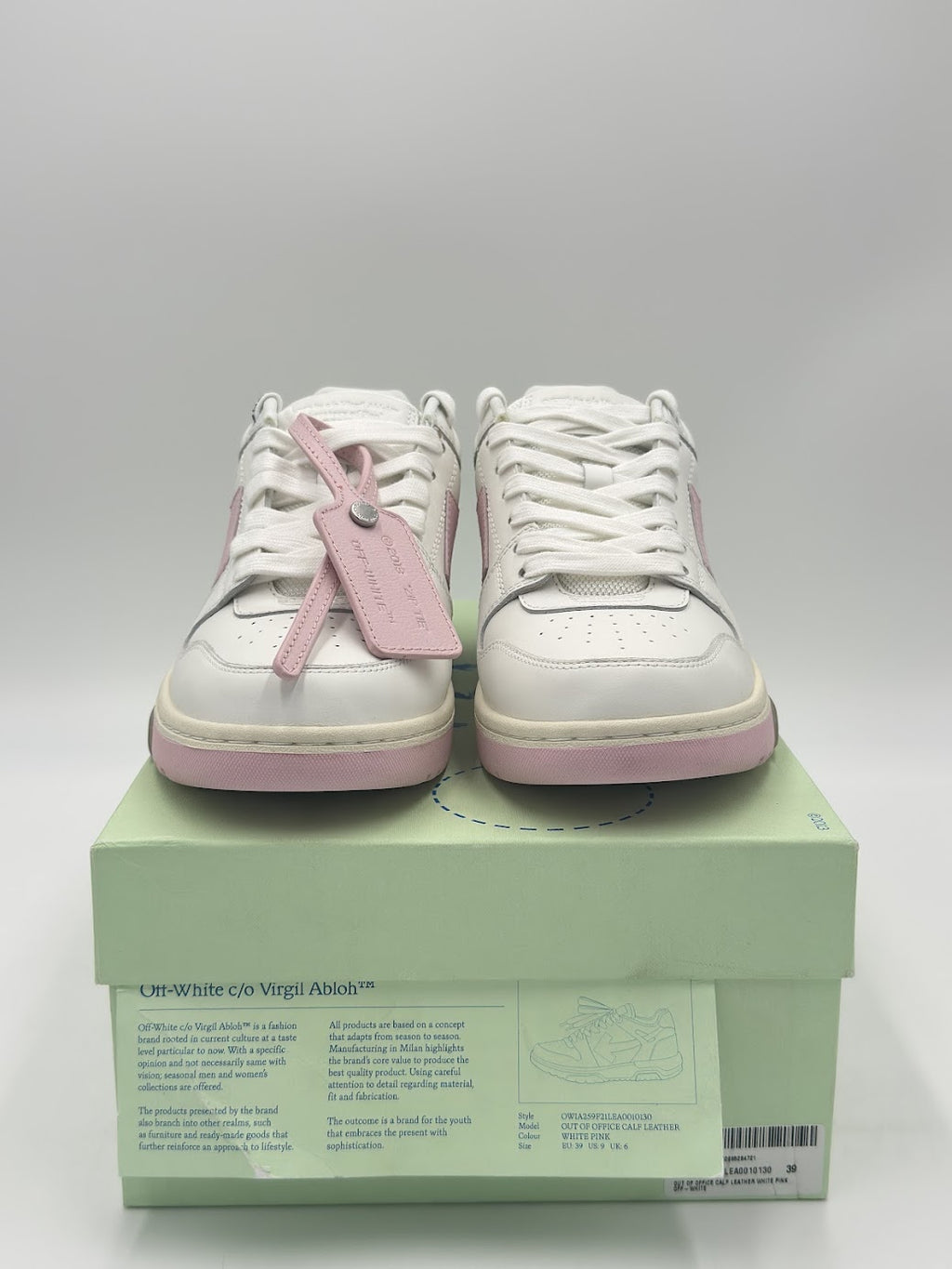 OFF-WHITE Out of Office OOO Low Tops White Light Pink