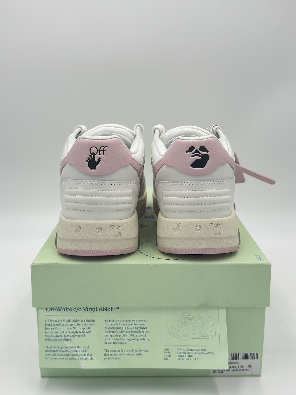 OFF-WHITE Out of Office OOO Low Tops White Light Pink