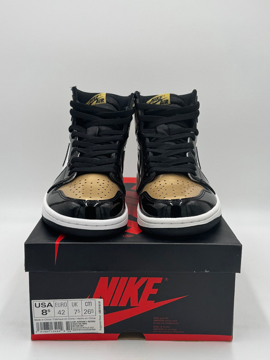 Jordan 1 Retro High NRG Patent Gold Toe